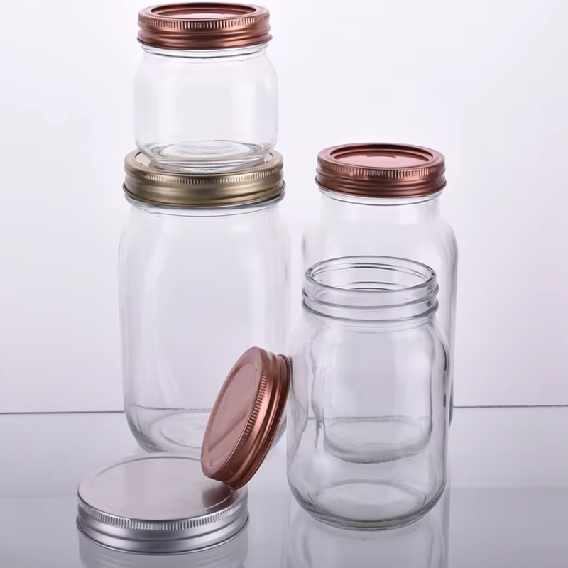 Wide Mouth Glass Mason Jar with Screw Cap 