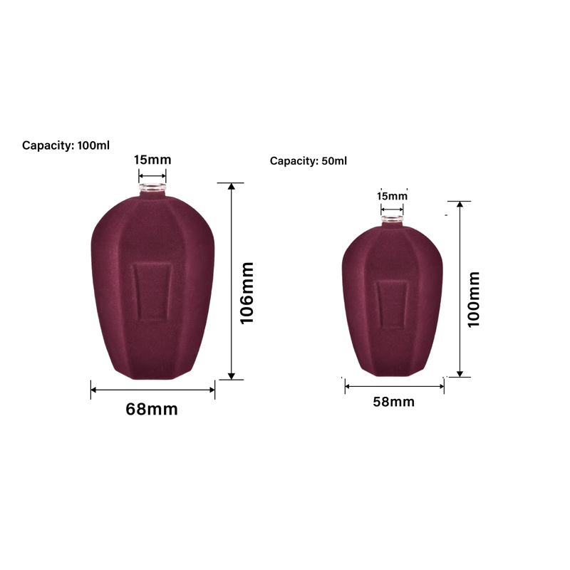 Custom Flocking Fancy Colorful Fragrance Glass Bottles