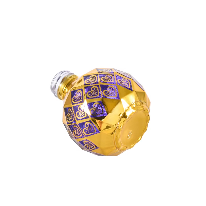 Luxury Spherical 10ml Golden Essential Roll on Bottles Arab Perfume Roller Bottle Vials