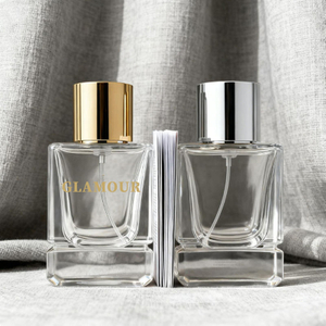 Portable Luxury Perfume Packaging Bottle Square Shape 30ml 50ml 100ml Empty Vial with Pump Sprayer 