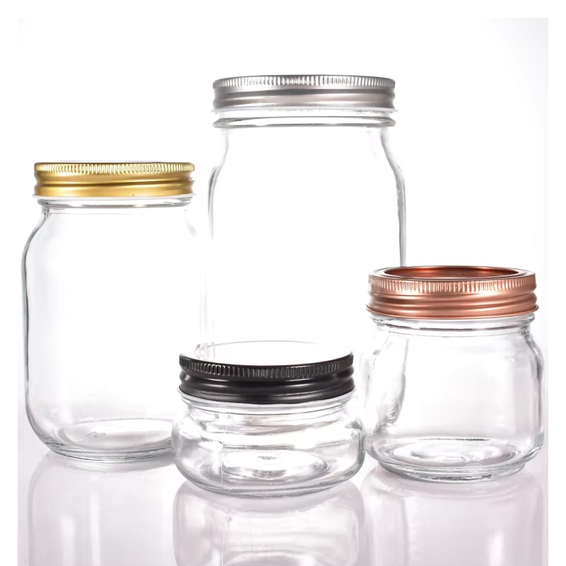 Wide Mouth Glass Mason Jar with Screw Cap 