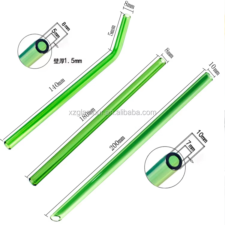 Reusable Drinking Straw Eco-Friendly Glass Straw for Bubble Tea Smoothies Bar Accessories Straw