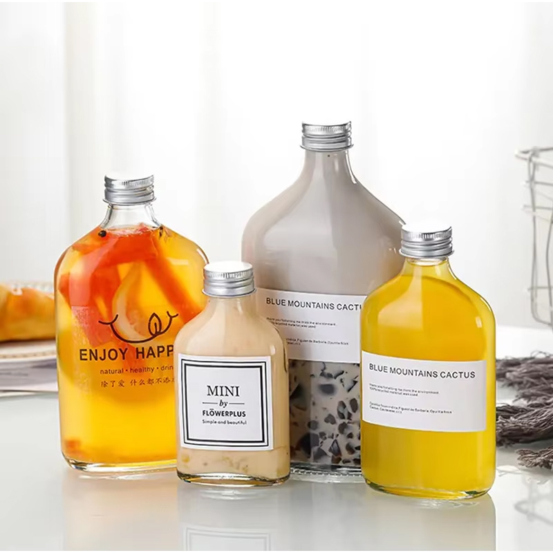 Top Quality Custom Logo 50ml 200ml 350ml 500ml Coffee Empty Glass Bottle Beverage Bottle Bulk