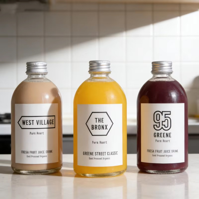 Wholesale Eco-Friendly Cold Press Juice Frosted 150ml 270ml 350ml 500ml Round Glass Bottle with Screw Cap