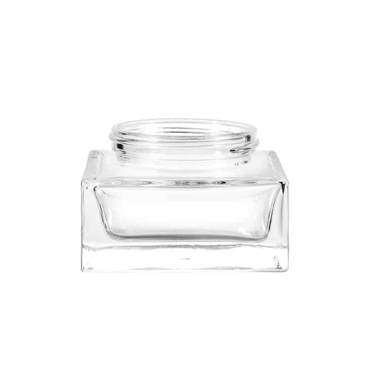 Luxury clear Glass Cream Jar with Finish Custom Cosmetic Packaging for Skincare Cream Face Moisturizer