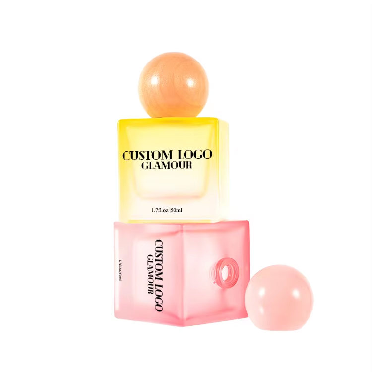 Frosted 50ml Refillable Blue Green Glass Perfume Spray Bottle