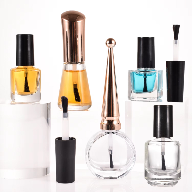 Wholesale 15ml Transparent Empty Clear Nail Polish Bottle Cap And Brush