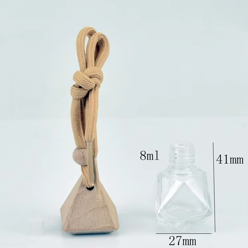 Wholesale diamond shape 8ml Hanging Perfume Car Diffuser Empty Car air Freshener Perfume Glass Bottle