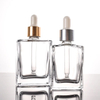 Unique Flat Square Rectangle Glass Essential Oil Perfume Dropper Bottle Clear