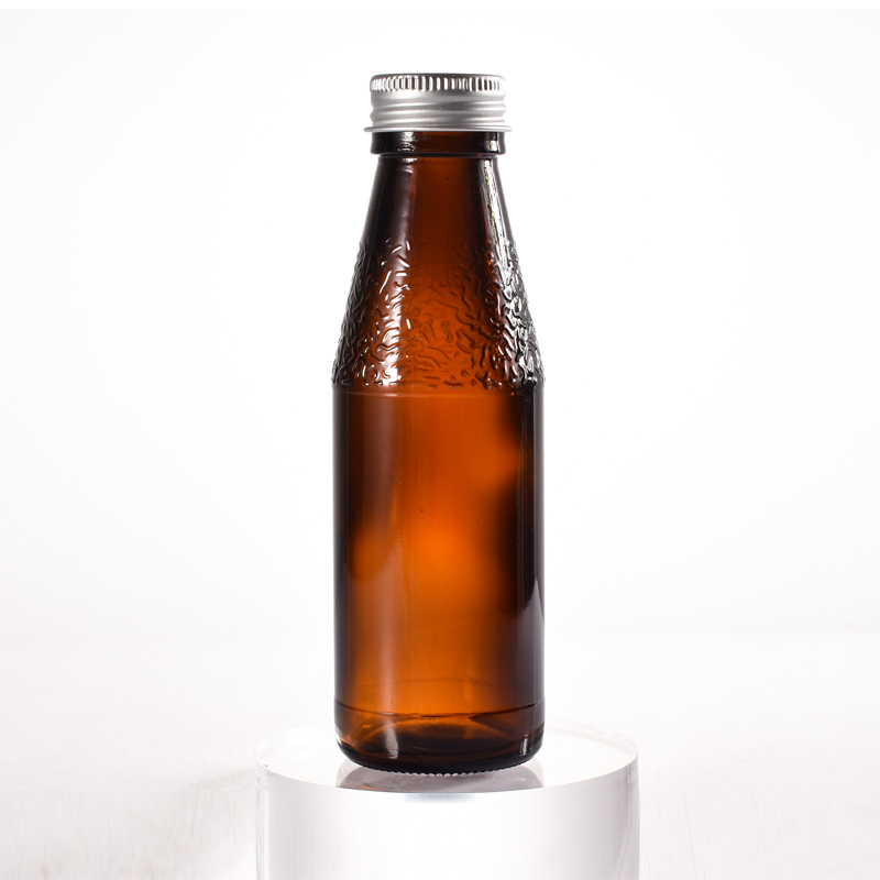 Manufacturer 100ml Sealed Glass Recycle Amber Glass Syrup Bottles With metal Cap