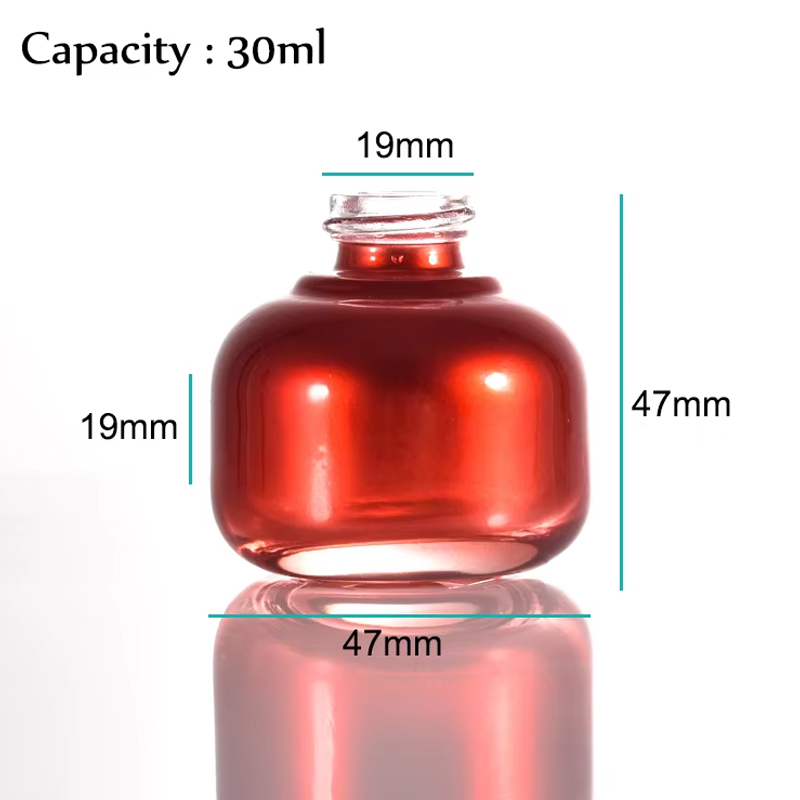 Wholesale Thickened Glass Round Red 30ml Essence Liquid Cosmetic Dropper Bottle