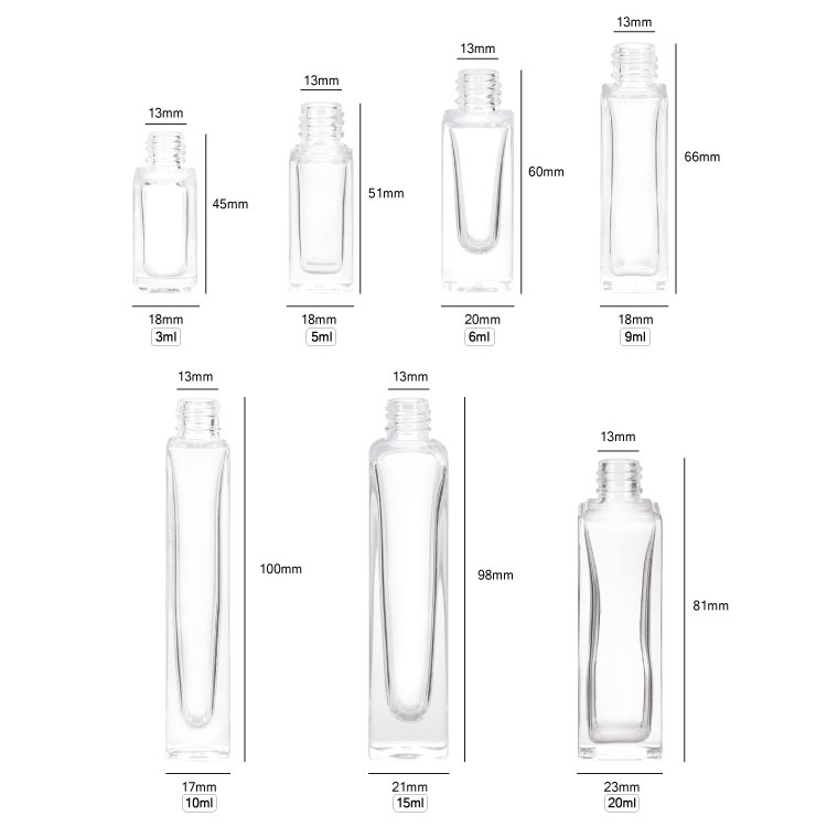 3ml 5ml 6ml 9ml 10ml 15ml 20ml Mini Square Travel Perfume Bottle Manufacturer Factory Supplier 