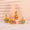 Wholesale High End 10ml Mini Empty Gold Perfume Glass Roll on Bottle Crown Electroplate Roll Ball Glass Bottles