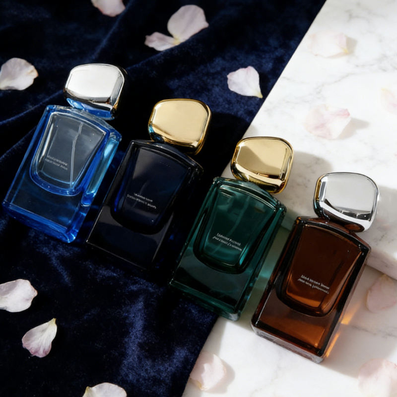30ml 50ml 100ml High-quality Rectangular Colored Refillable Glass Perfume Spray Bottle