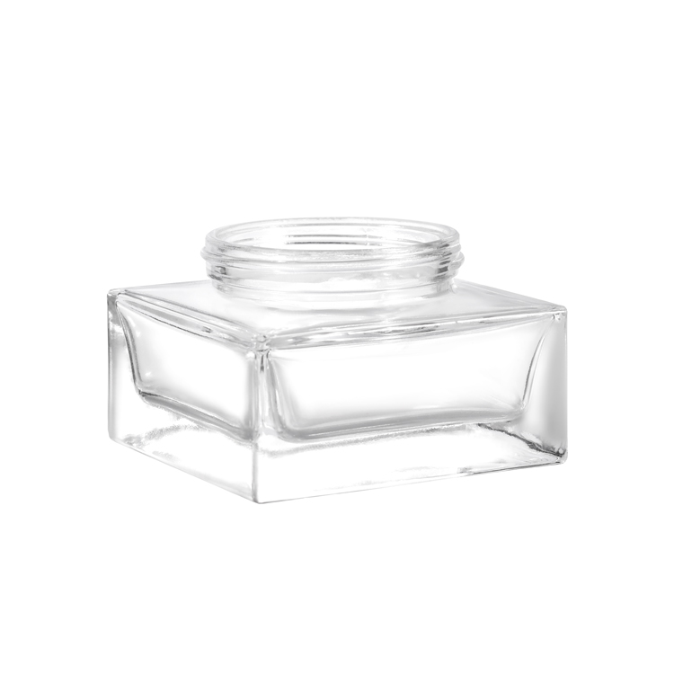 Luxury clear Glass Cream Jar with Finish Custom Cosmetic Packaging for Skincare Cream Face Moisturizer
