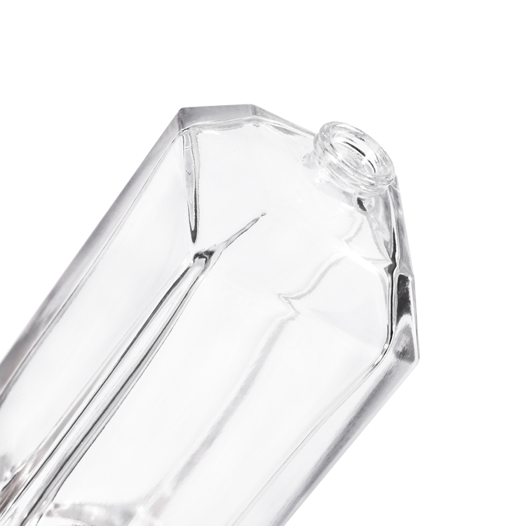 Luxury Faceted Glass Perfume Bottle with Metal Cap Thick Base Premium Fragrance Packaging
