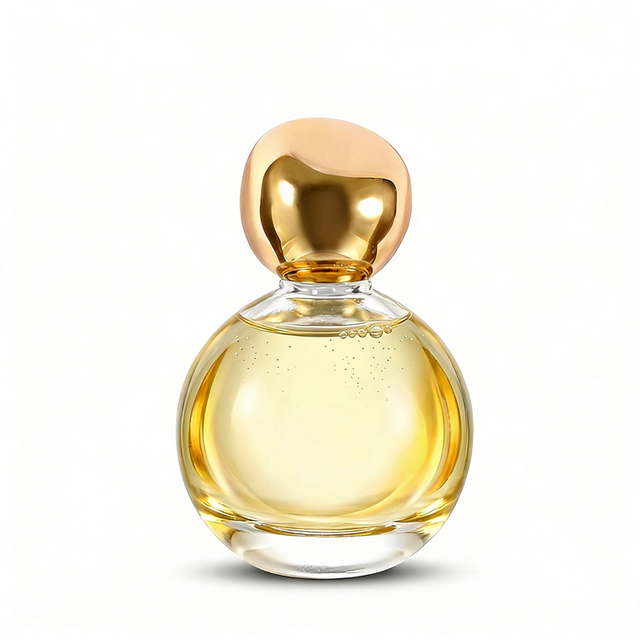  Luxury Spherical Glass Perfume Bottle with Gold Cap High-End Custom Fragrance Packaging