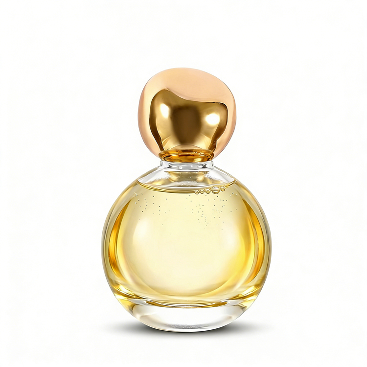  Luxury Spherical Glass Perfume Bottle with Gold Cap High-End Custom Fragrance Packaging
