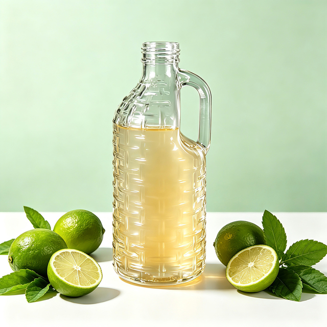 1000ml Glass Juice Bottle with Handle Large Capacity Reusable Glass Beverage Bottle for Juice, Lemonade Cold Brew