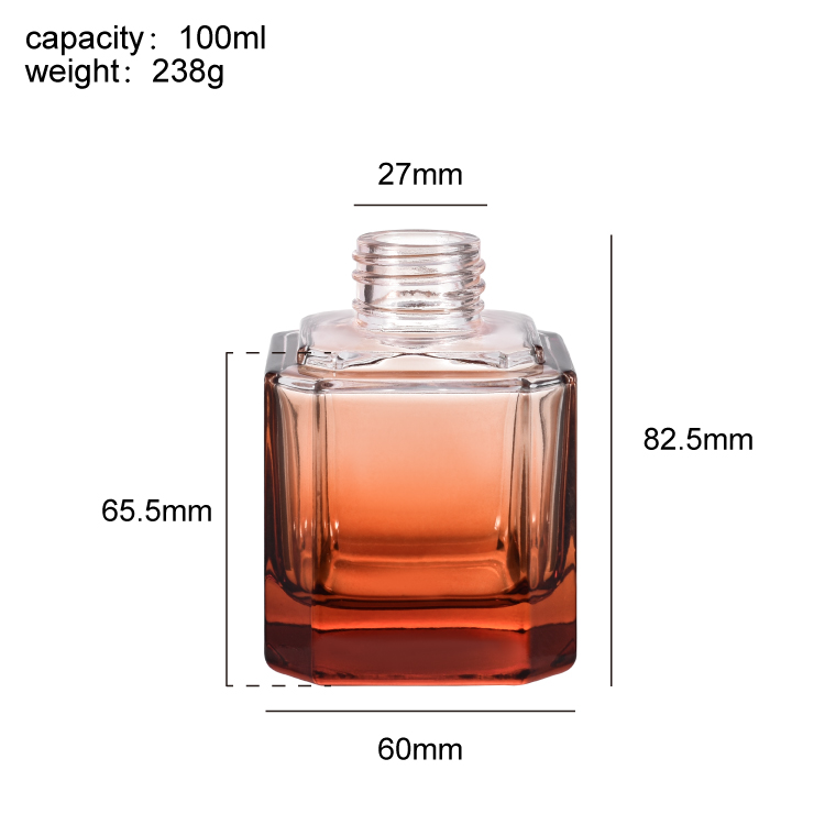 Home Aromatherapy Reed Diffuser Square Glass Bottle with Wood Cap Room Scent Decor Gift