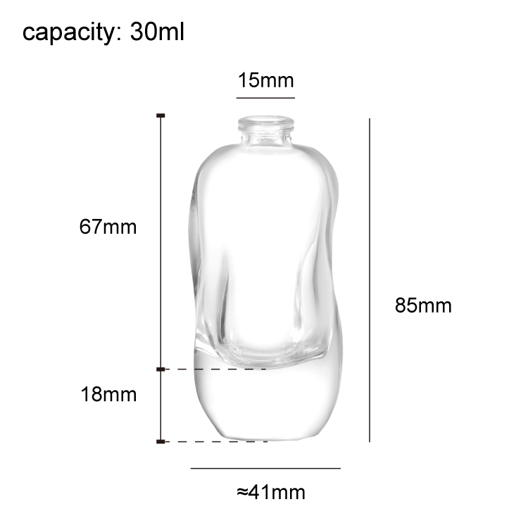 Luxury Curved Glass Perfume Bottle with Cap High-End Empty Fragrance Packaging for Custom Perfume Brand
