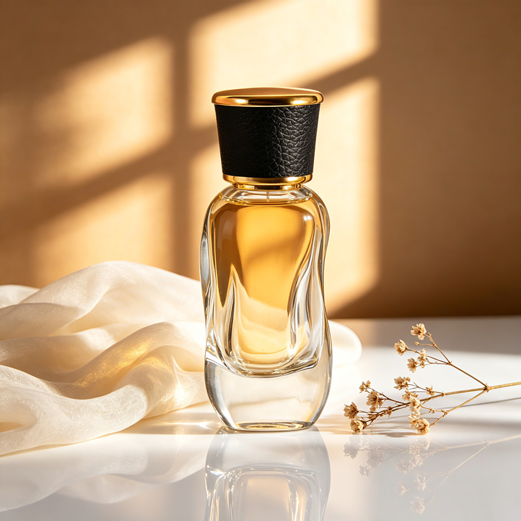 Luxury Curved Glass Perfume Bottle with Cap High-End Empty Fragrance Packaging for Custom Perfume Brand