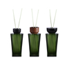 Premium Green Square Glass Reed Diffuser Bottle with Black Cap Custom Aromatherapy Diffuser Bottle for Home Fragrance